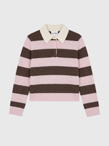 Kujten Women's Royce Stripe Polo Sweater - Saint Bernard