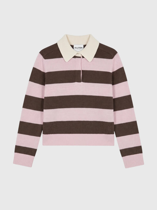 Kujten Women's Royce Stripe Polo Sweater - Saint Bernard