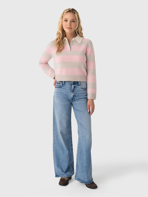 Kujten Women's Royce Stripe Polo Sweater