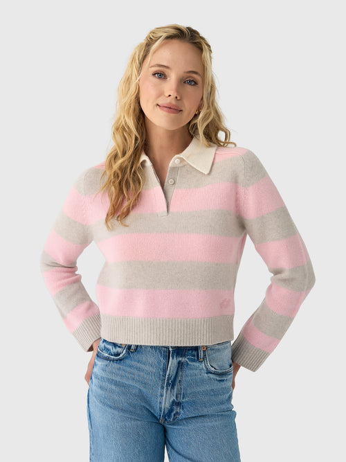 Kujten Women's Royce Stripe Polo Sweater