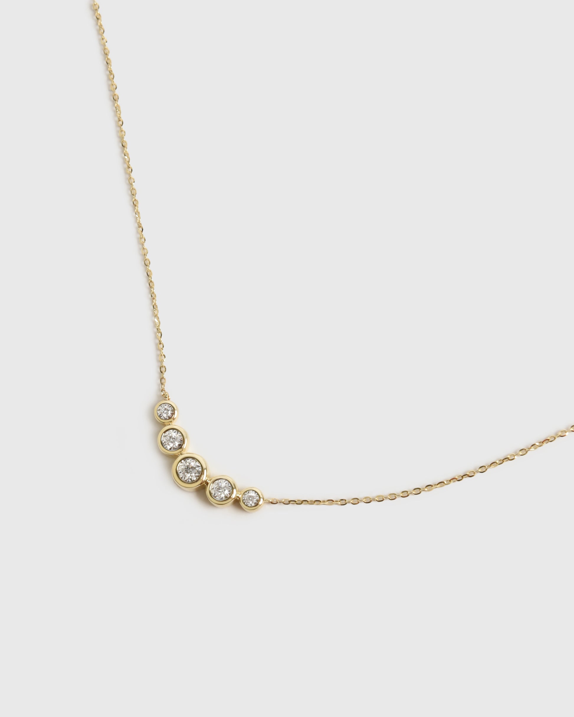 S. Bell Five Graduated Bezel Diamond Necklace - Saint Bernard
