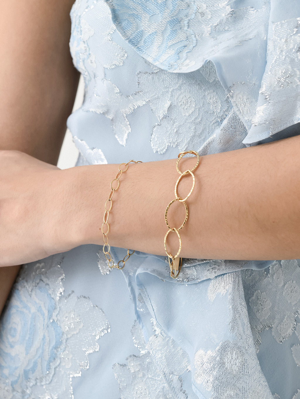 Flat Oval Link BraceletxGOLD-alt1