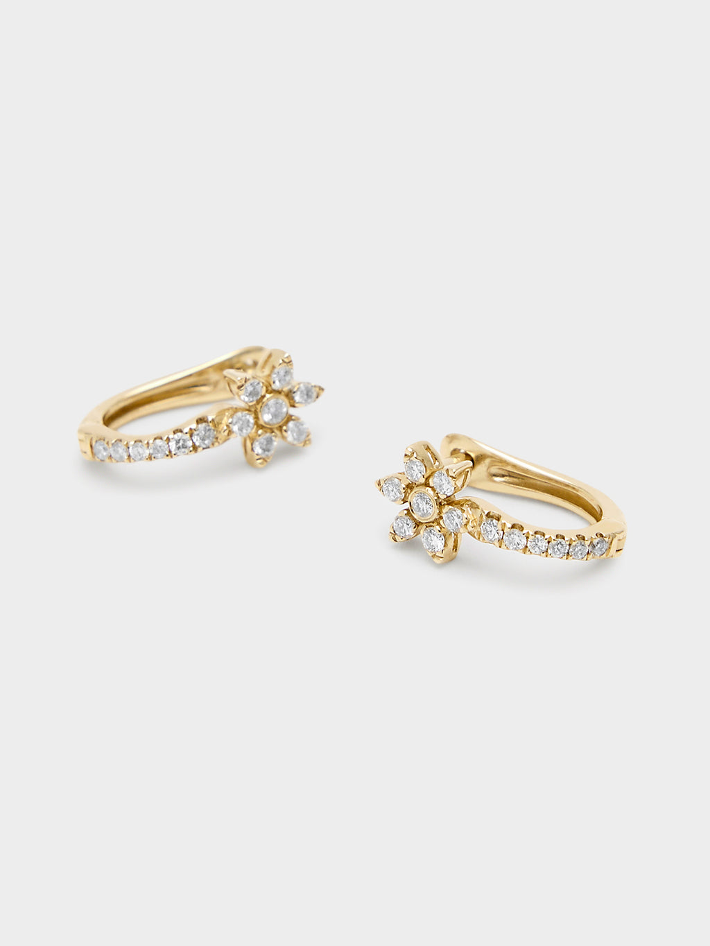 Francie B. Floral Diamond Hoop Earrings - Saint Bernard