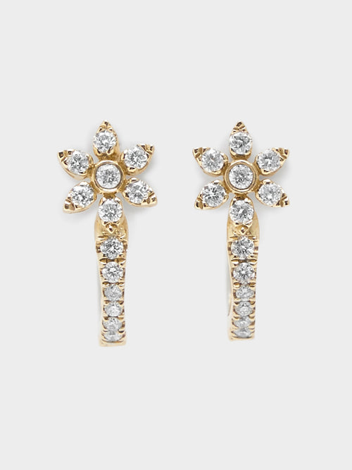 Francie B. Floral Diamond Hoop Earrings