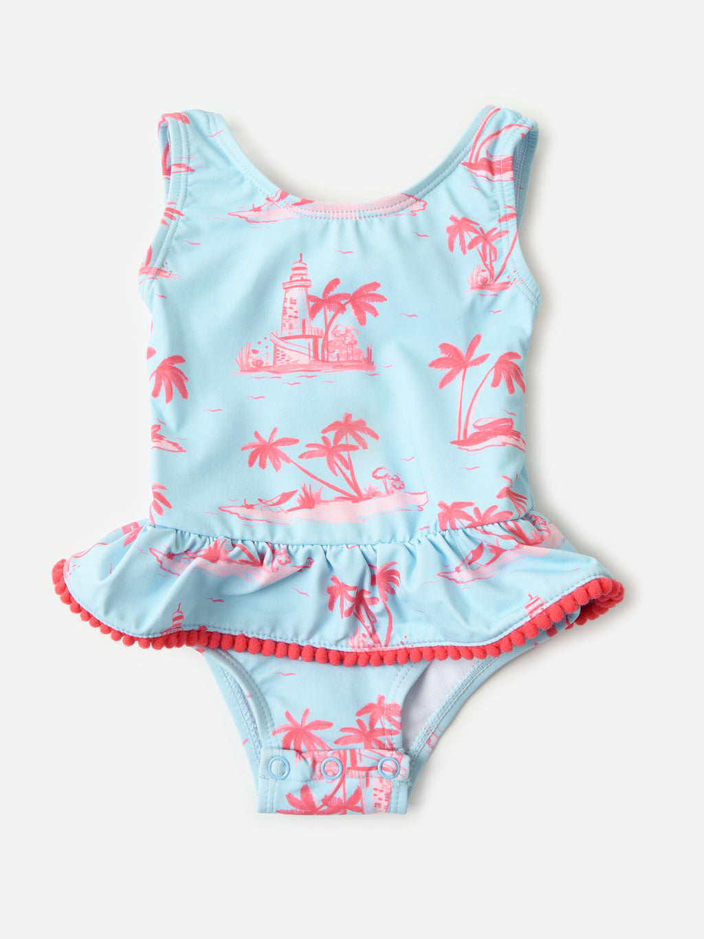 Snapper Rock Baby Girls' Lighthouse Island Skirt One-Piece Swimsuit - Saint Bernard