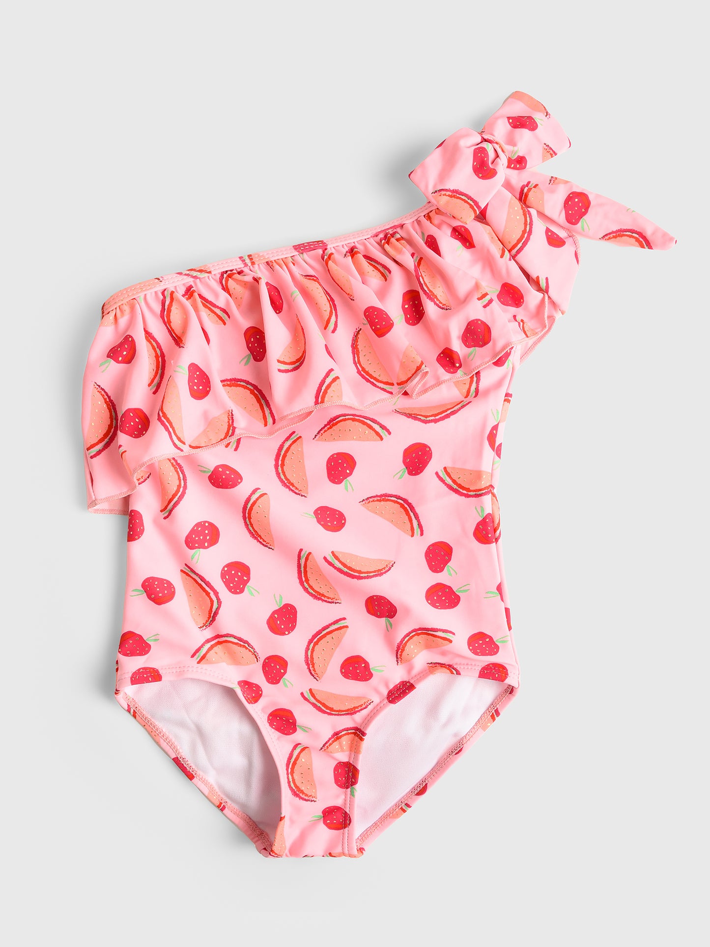 Snapper Rock Girls' One Shoulder One-Piece Swimsuit - Saint Bernard