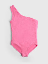 Snapper Rock Girls' One Shoulder One-Piece Swimsuit - Saint Bernard