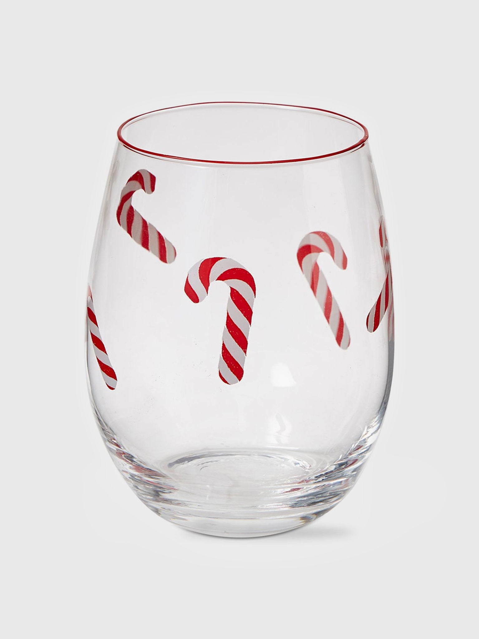TAG Candy Cane Stemless Wine Glass - Saint Bernard