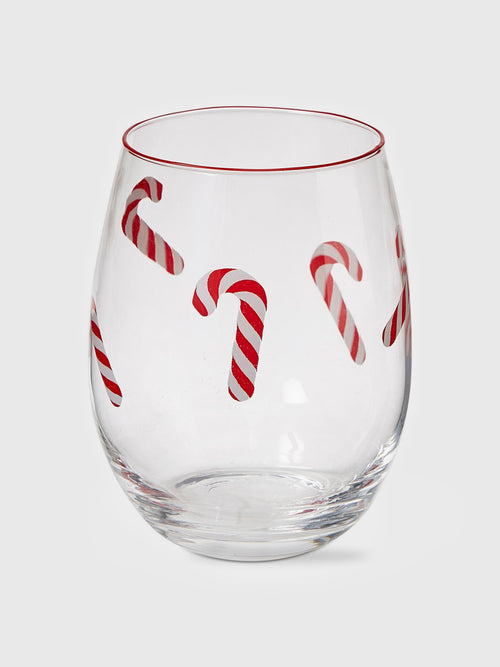 TAG Candy Cane Stemless Wine Glass