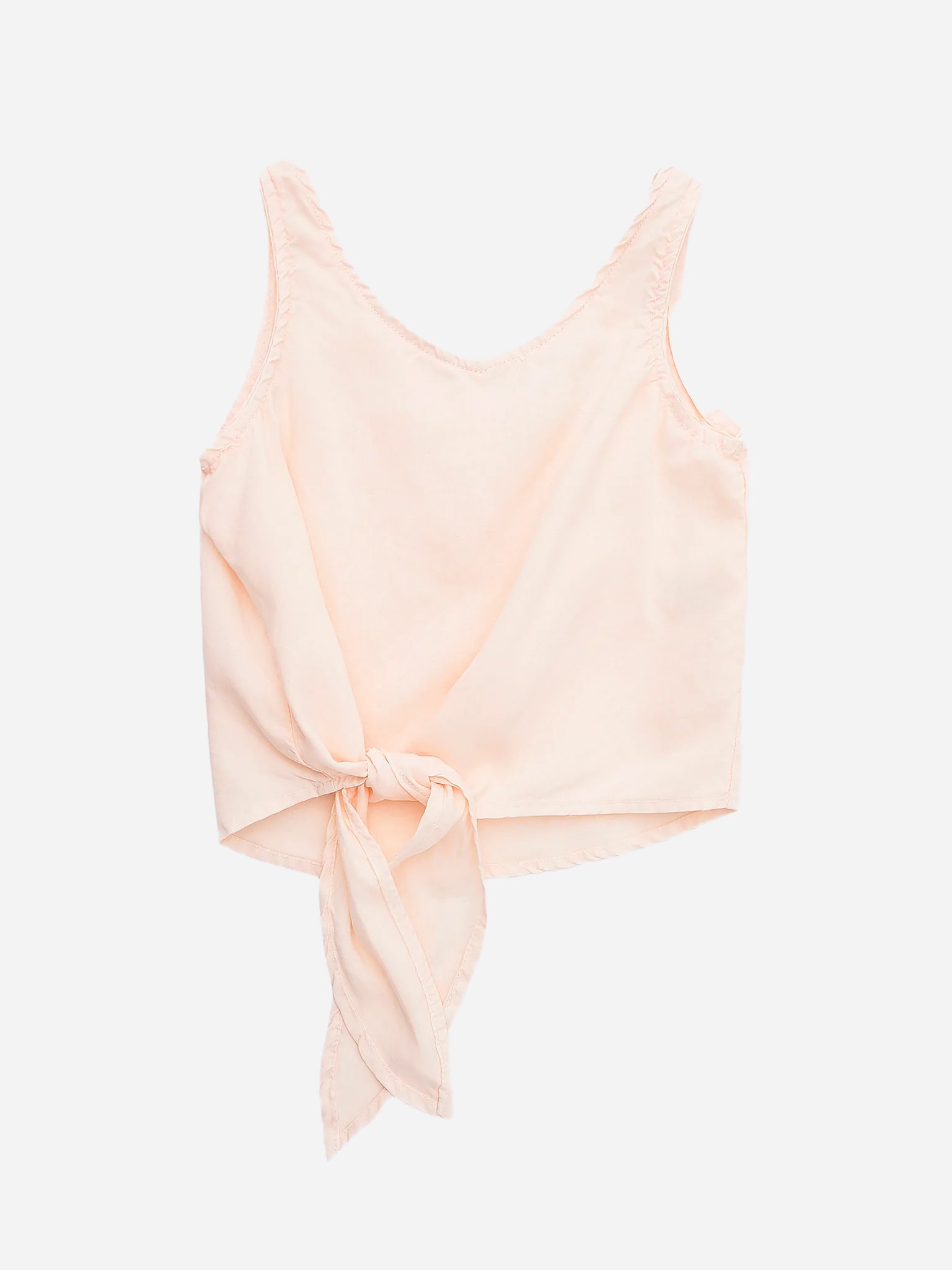Bella Dahl Girls' Side Tie V-Neck Tank Top - Saint Bernard