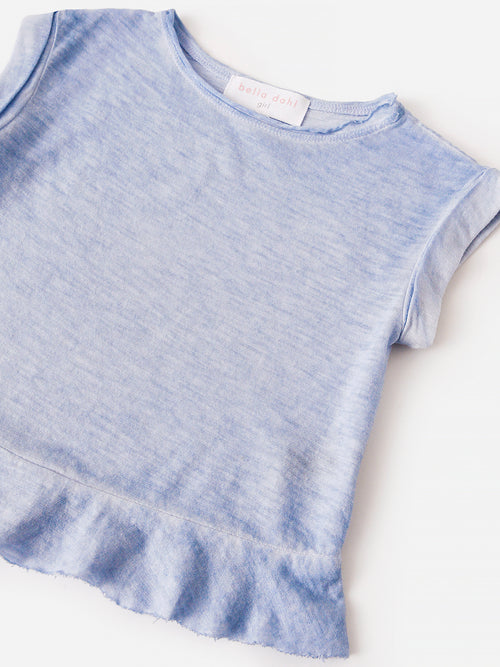 Bella Dahl Girls' Rolled Sleeve Ruffle Tee