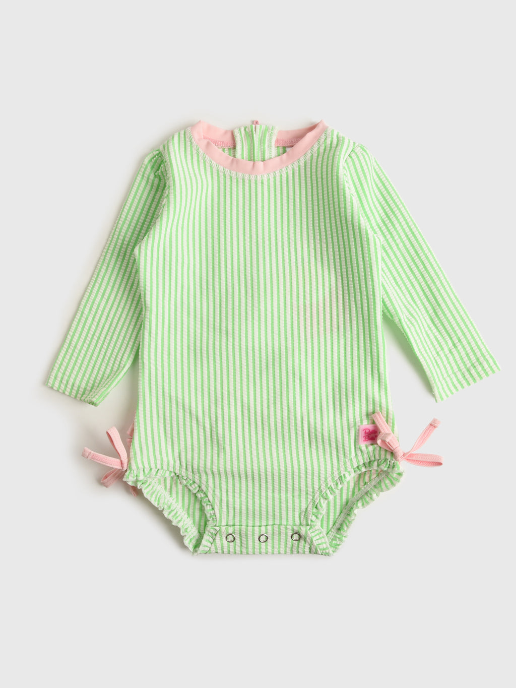 Rufflebutts Baby Girls' Long Sleeve Onesie Rash Guard - Saint Bernard