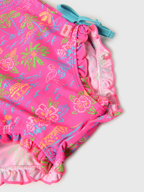 Rufflebutts Baby Girls' Long Sleeve Onesie Rash Guard