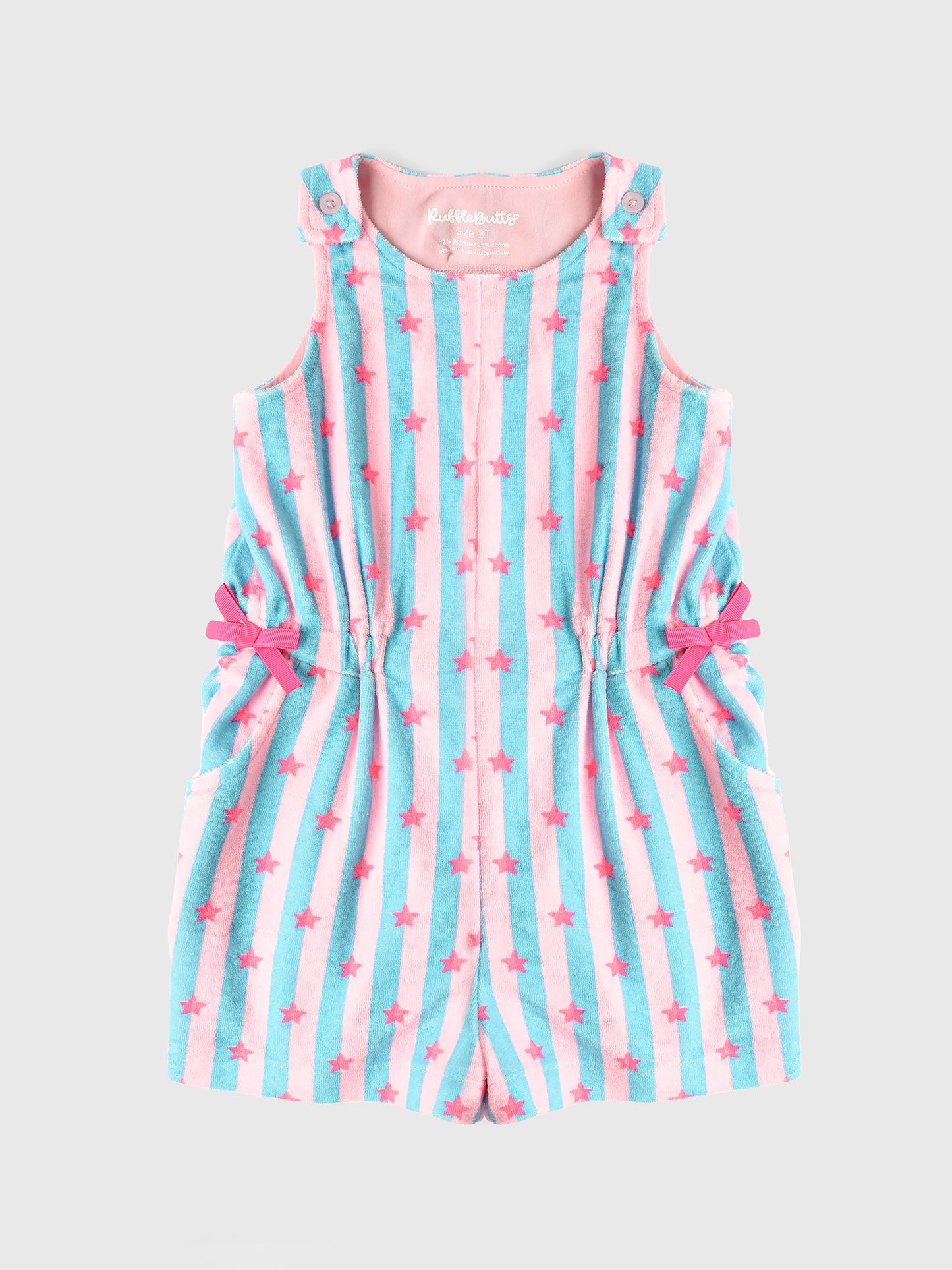 Rufflebutts Girls' Terry Cover-Up Romper - Saint Bernard