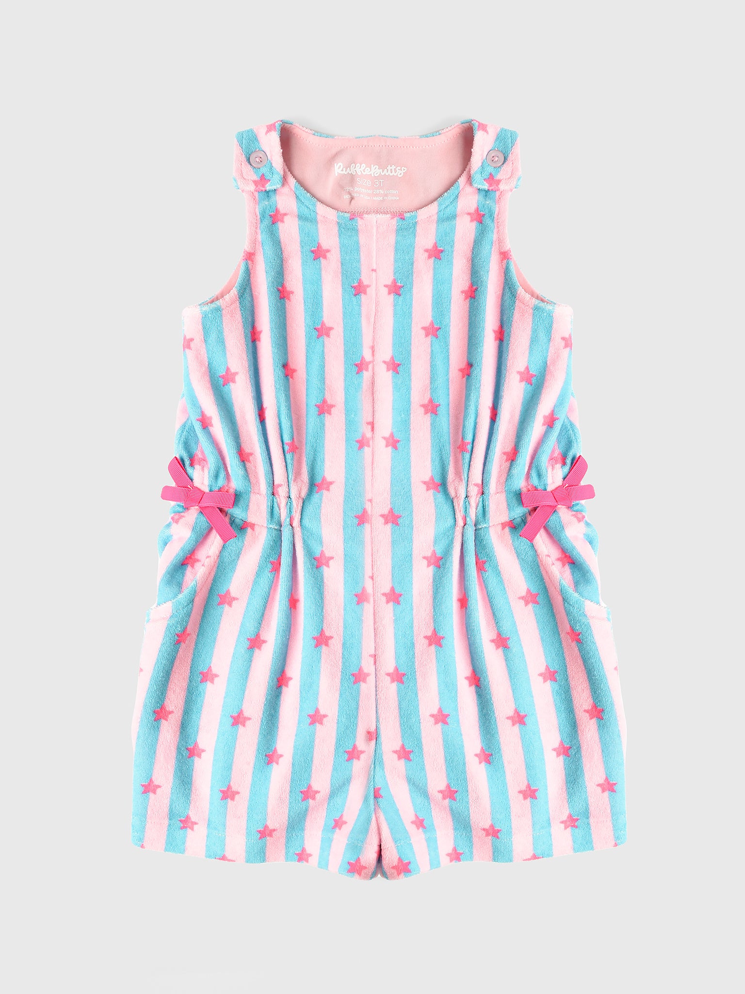 Rufflebutts Girls' Terry Cover-Up Romper - Saint Bernard