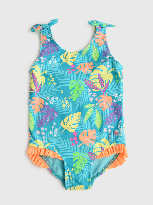 Rufflebutts Girls' Tie Shoulder One-Piece Swimsuit