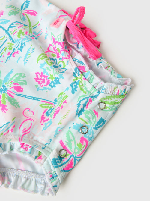 Rufflebutts Baby Girls' Long Sleeve Onesie Rash Guard