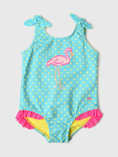 Rufflebutts Girls' Tie Shoulder One-Piece Swimsuit