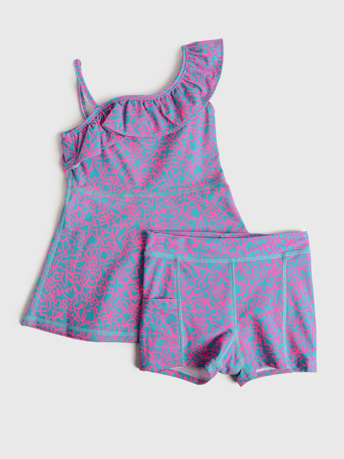 Rufflebutts Girls' Tennis Dress + Bike Short Set