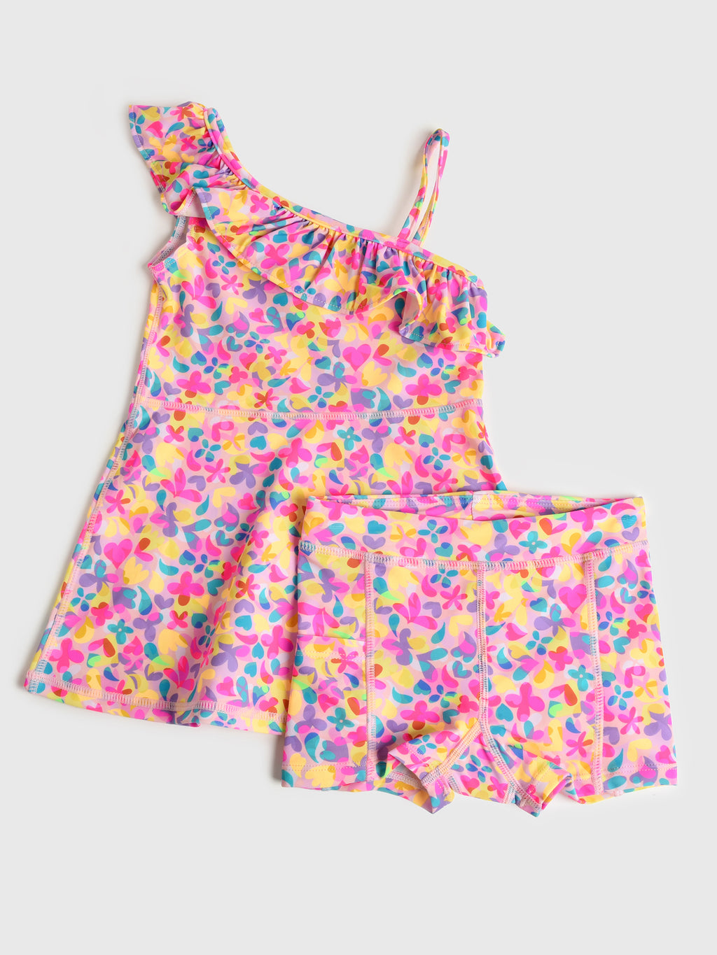Rufflebutts Girls' Tennis Dress + Bike Short Set - Saint Bernard