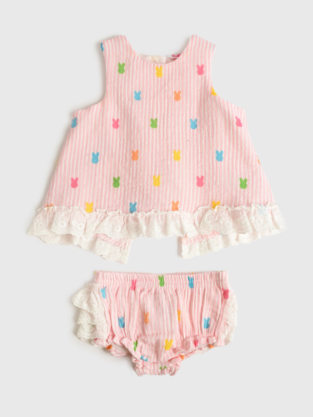 Rufflebutts Baby Girls' Cotton Gauze Swing Top + Bloomer Set - Saint Bernard