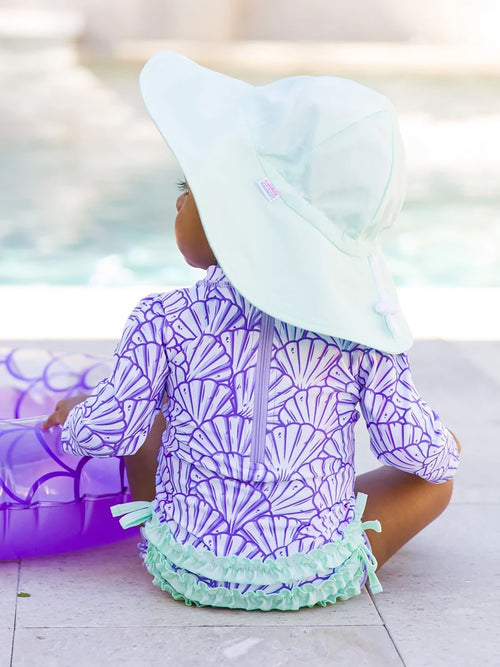 Rufflebutts Baby Girls' Long Sleeve Onesie Rash Guard