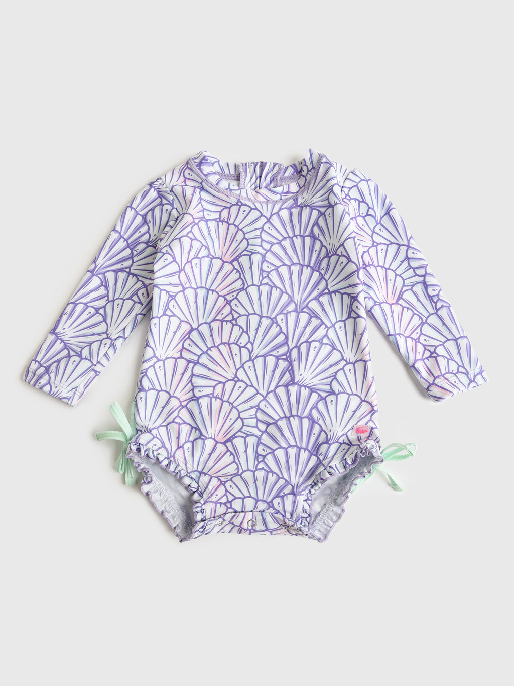 Rufflebutts Baby Girls' Long Sleeve Onesie Rash Guard - Saint Bernard