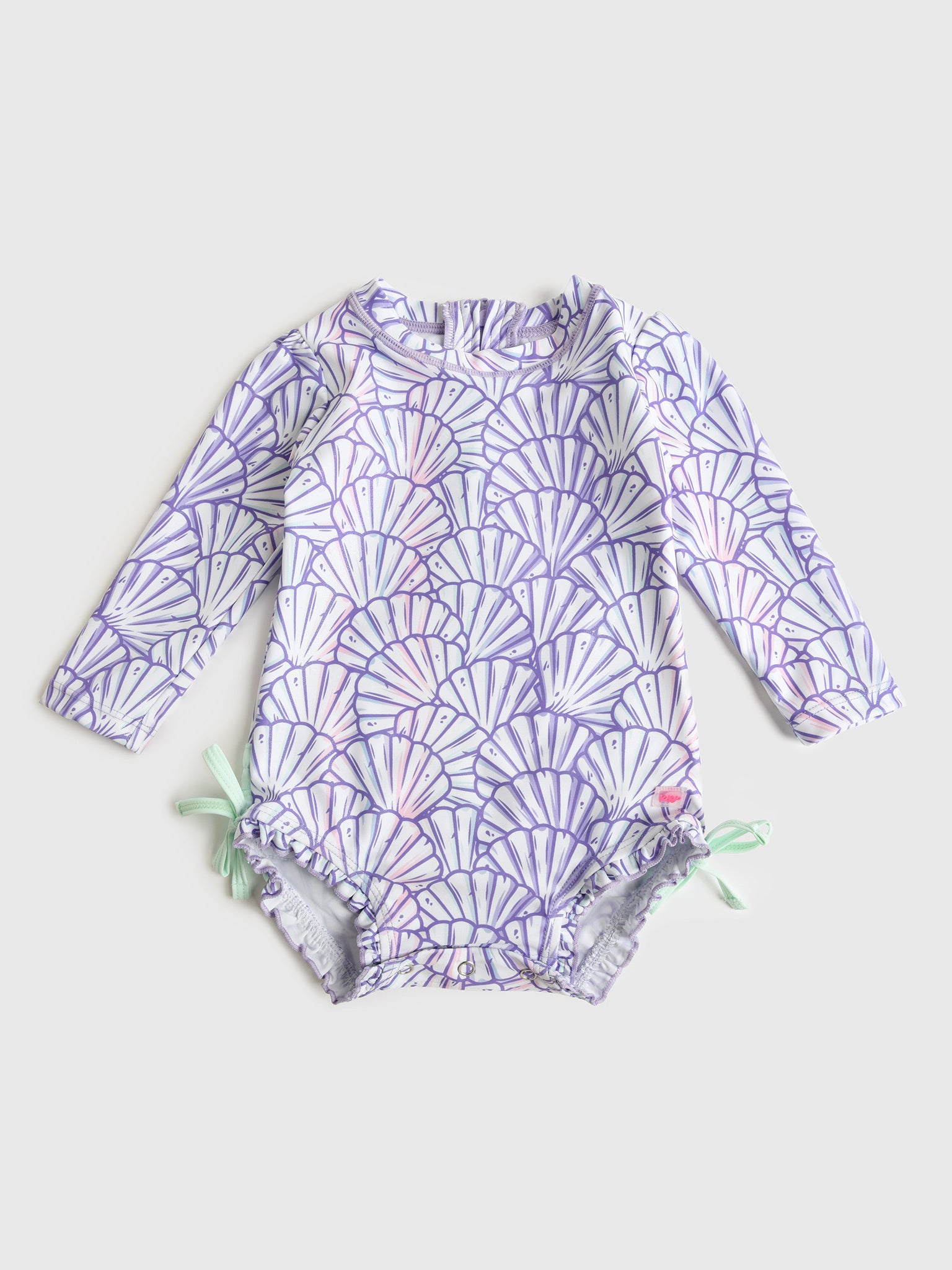 Rufflebutts Baby Girls' Long Sleeve Onesie Rash Guard - Saint Bernard