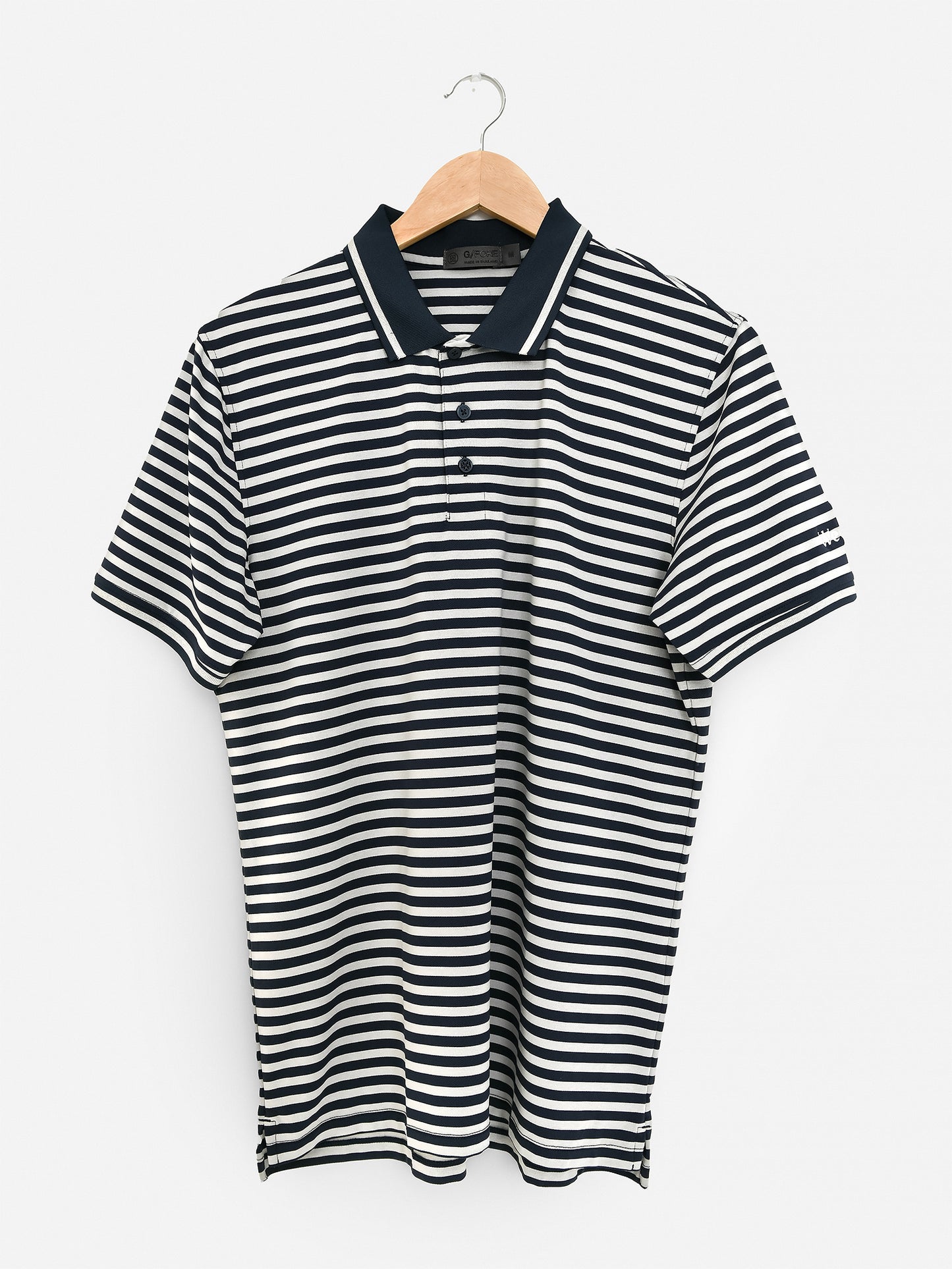 G/FORE Men's Weekend Perforated Stripe Tech Jersey Polo - Saint Bernard