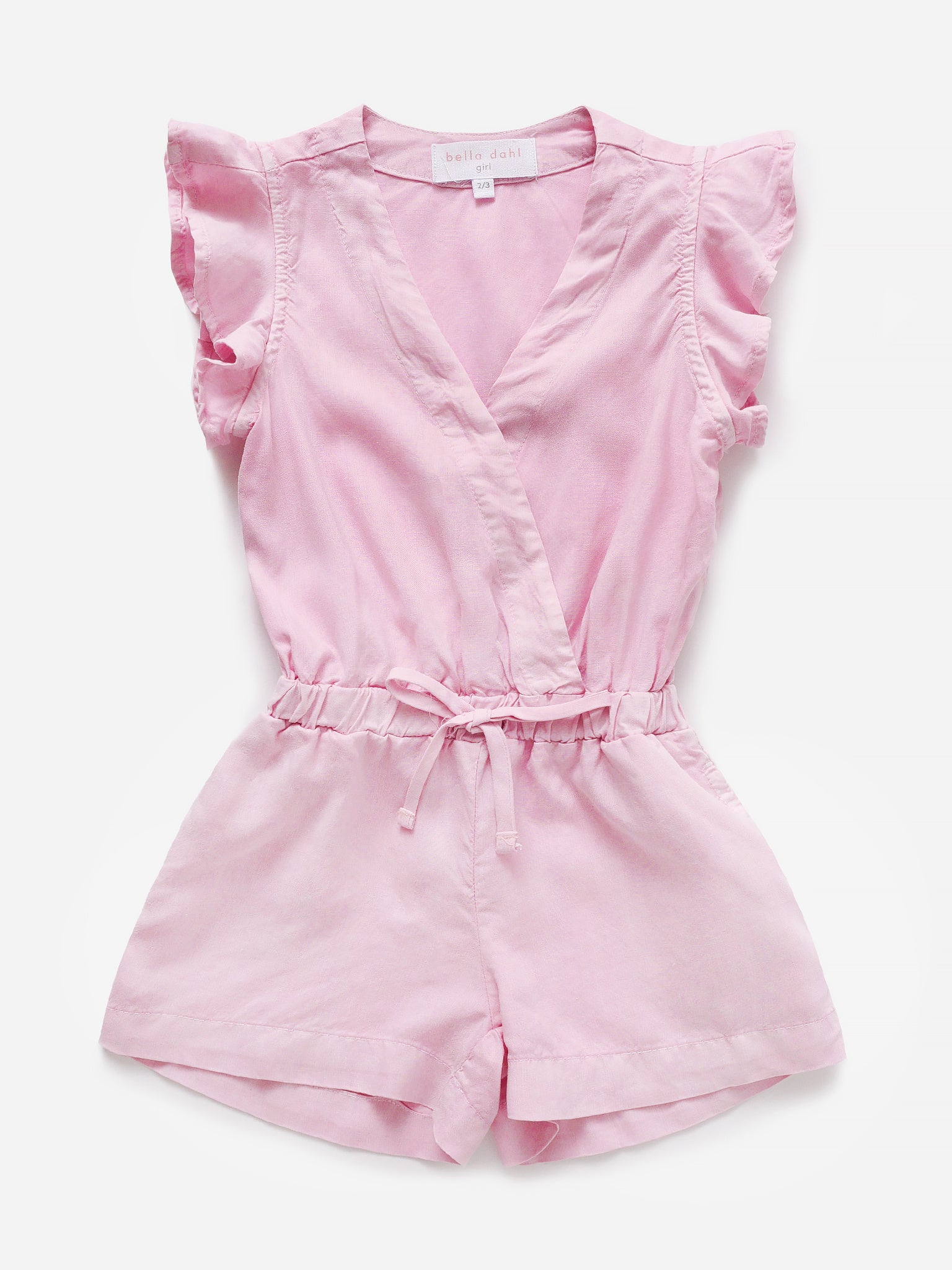 Bella Dahl Girls' Ruffle Sleeve Romper - Saint Bernard