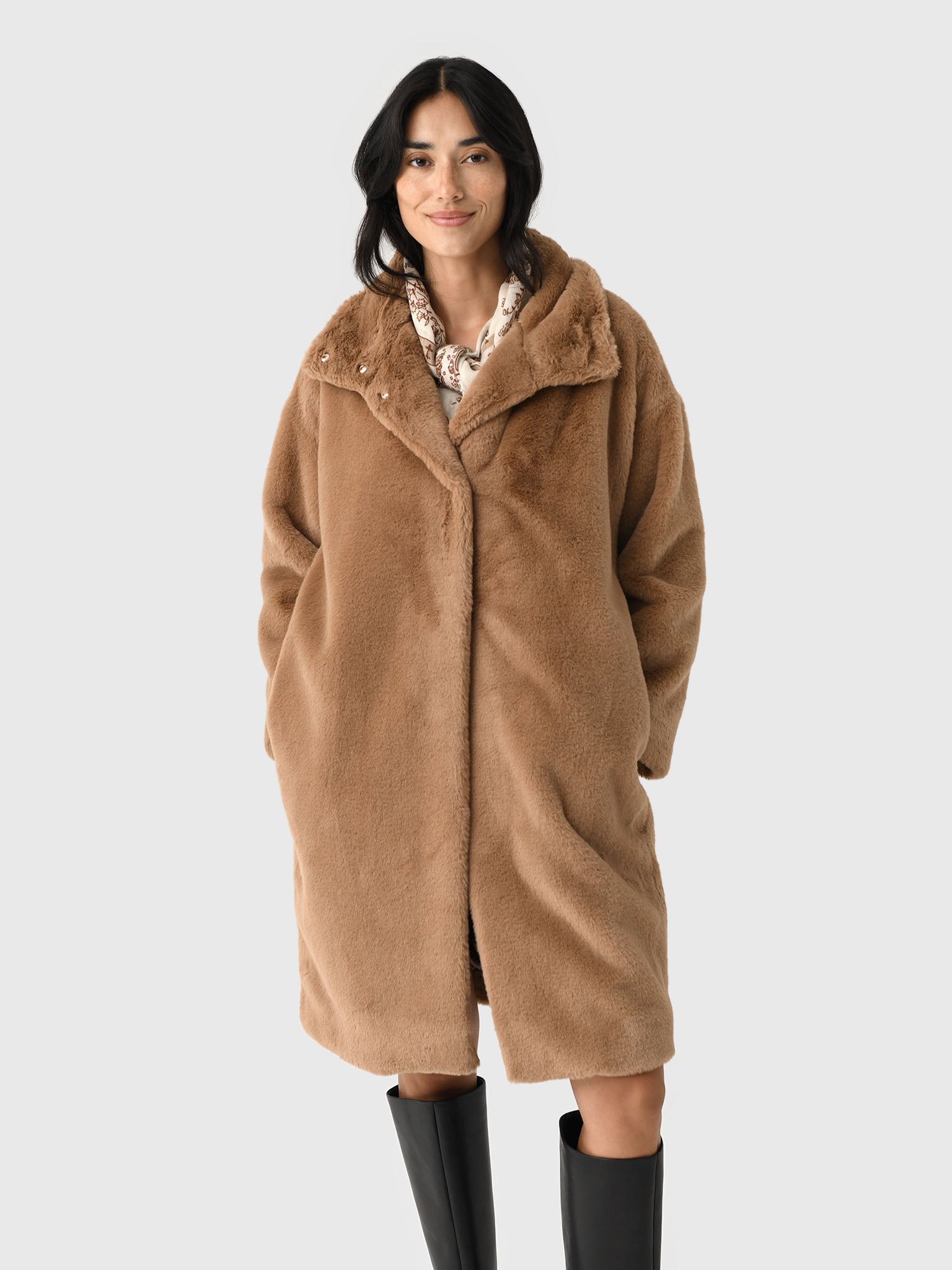 Herno Women's Faux Fur Half Coat - Saint Bernard