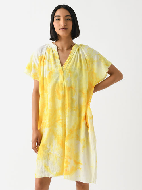 LoveTanJane Women's Gauze Peasant Mini Dress