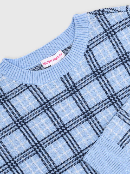 Design History Girls' Plaid Sweater - Saint Bernard