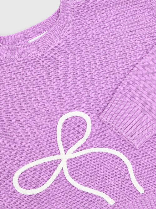 Design History Girls' Single Bow Sweater - Saint Bernard