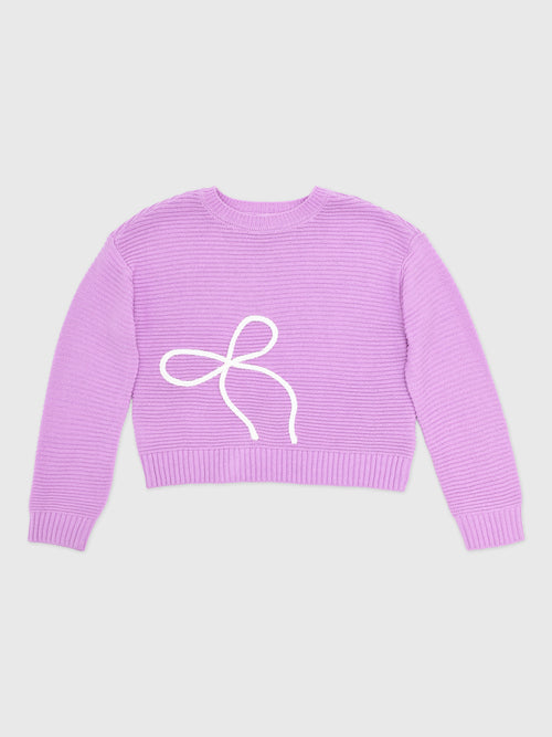 Design History Girls' Single Bow Sweater - Saint Bernard