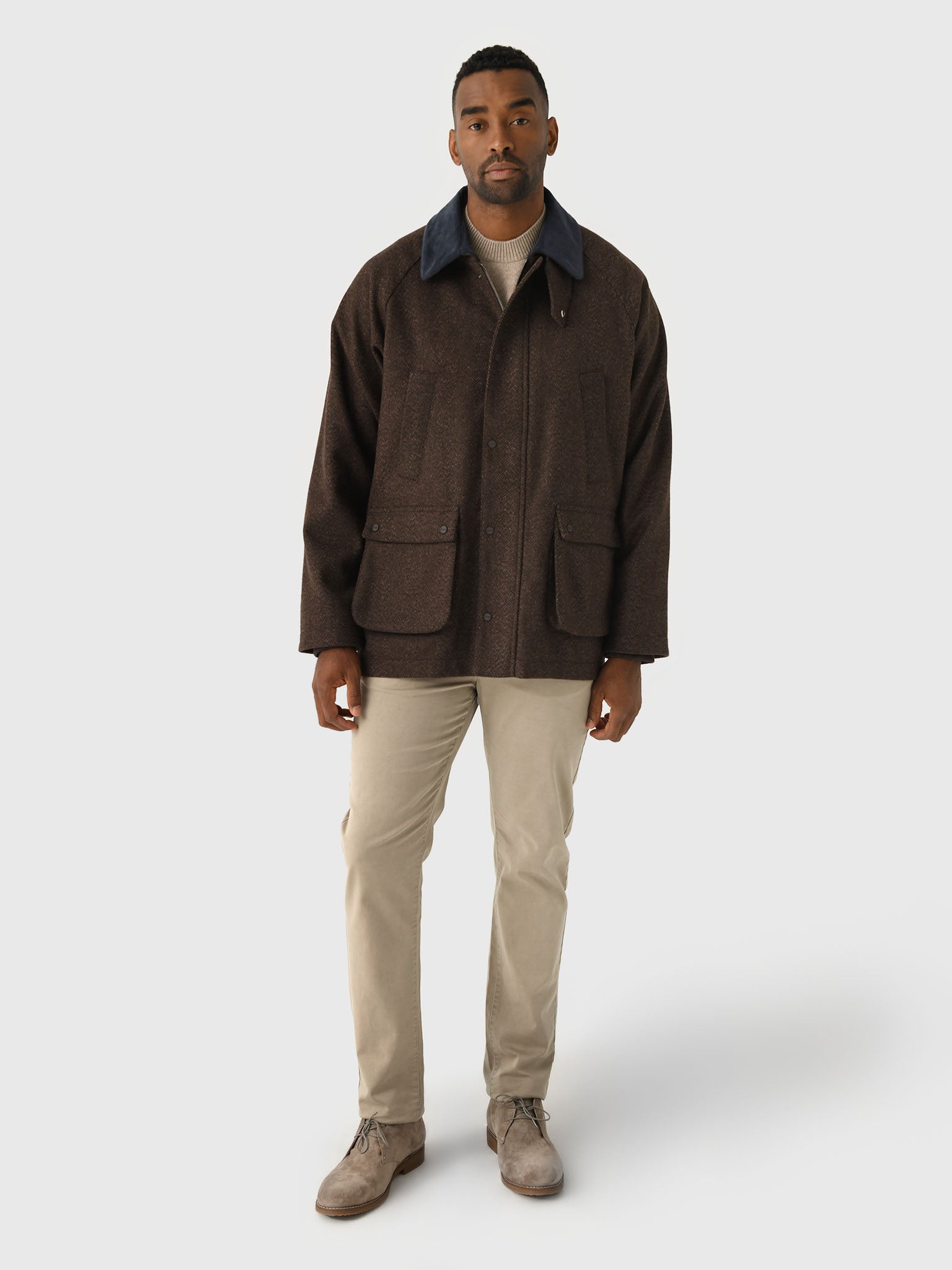 Herno Men's Herringbone Wool Field Jacket – Saint Bernard