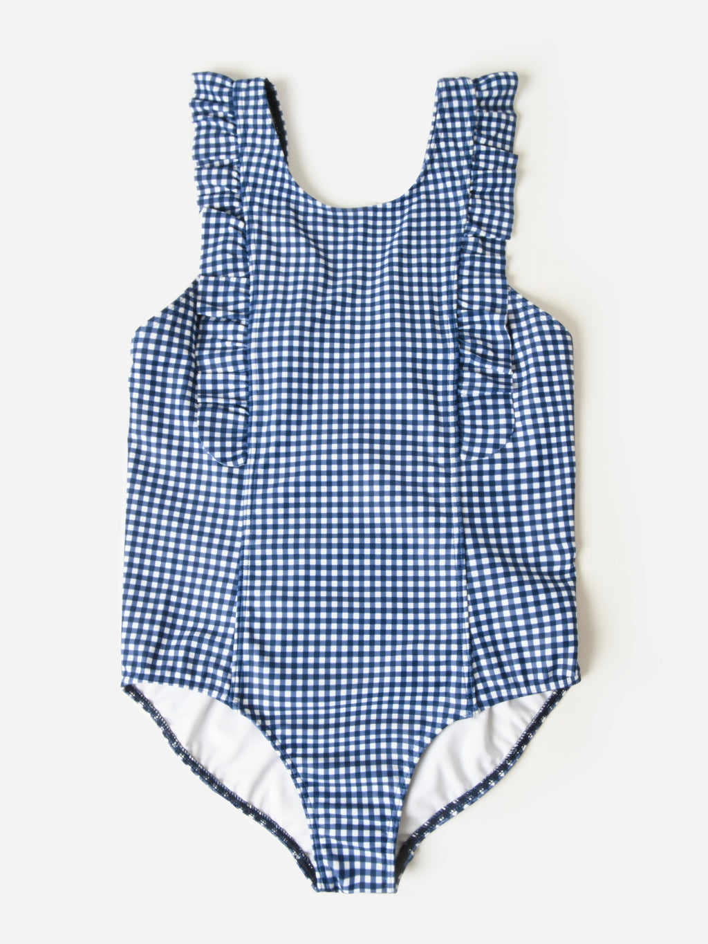Minnow Girls' Ruffle One-Piece Swimsuit - Saint Bernard