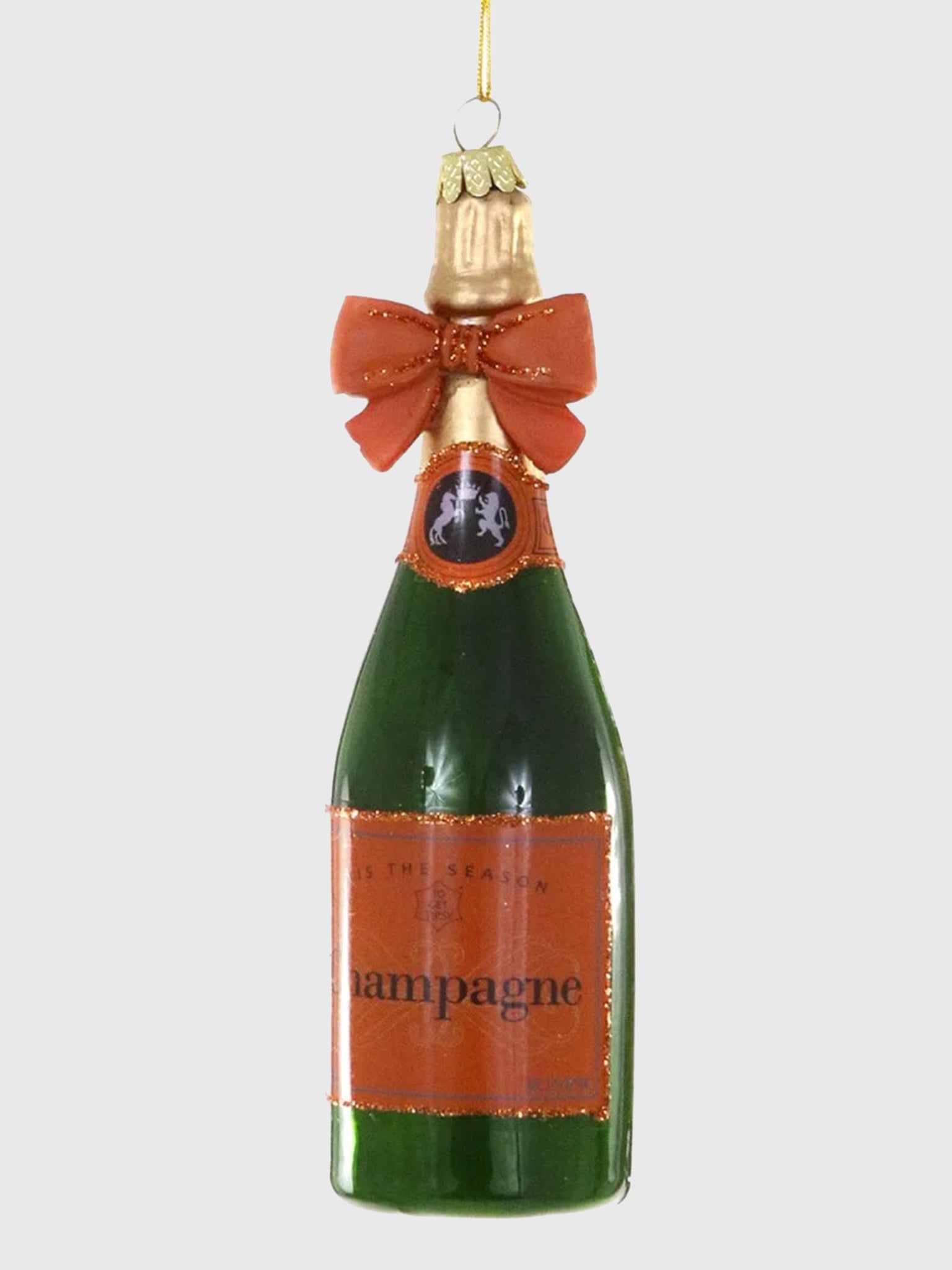 Cody Foster + Co Champagne Orange Bow Ornament - Saint Bernard
