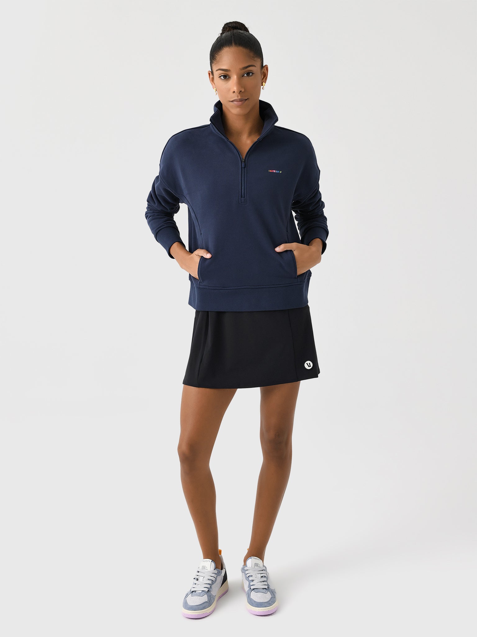 G/FORE Women's I Hate Golf French Terry Quarter-Zip | $165.00