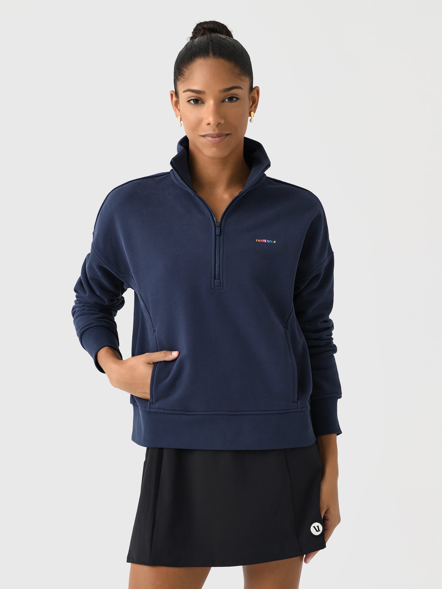 G/FORE Women's I Hate Golf French Terry Quarter-Zip - Saint Bernard