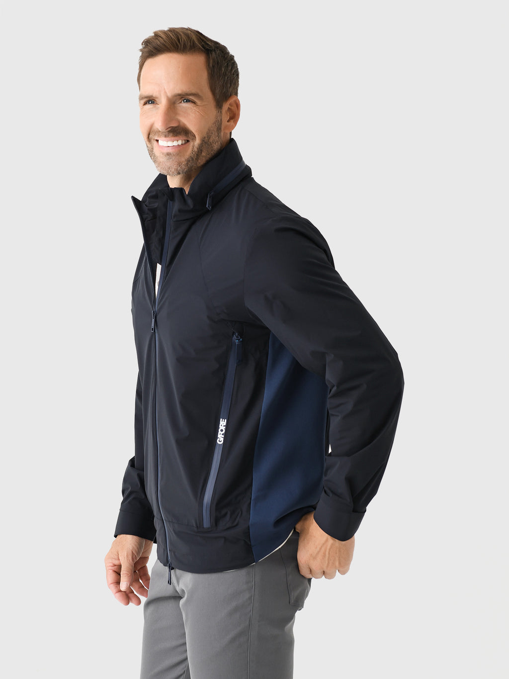 G/FORE Men's Whisper Water-Repellent Stretch Hooded Jacket – Saint Bernard