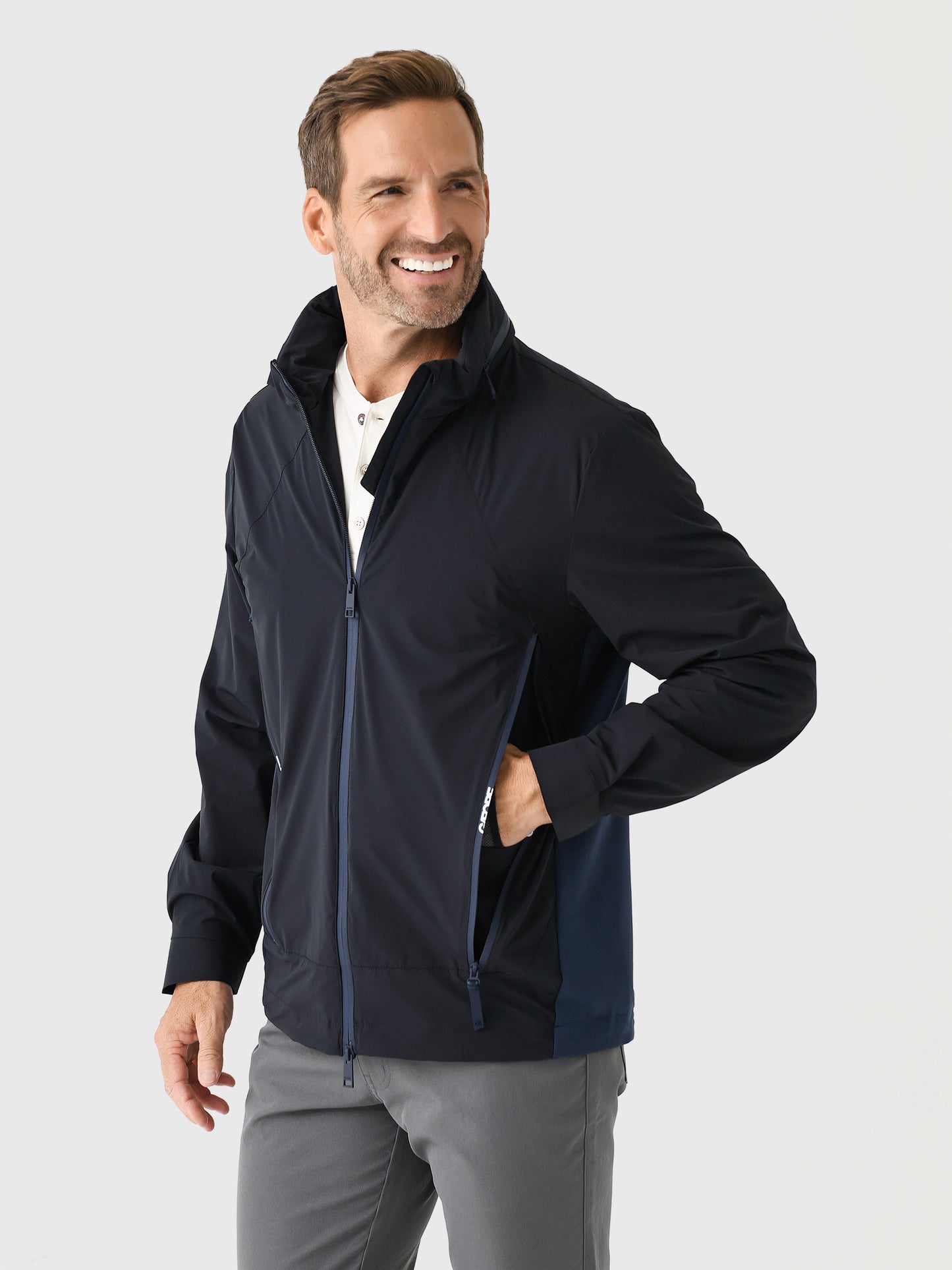 G/FORE Men's Whisper Water-Repellent Stretch Hooded Jacket - Saint Bernard