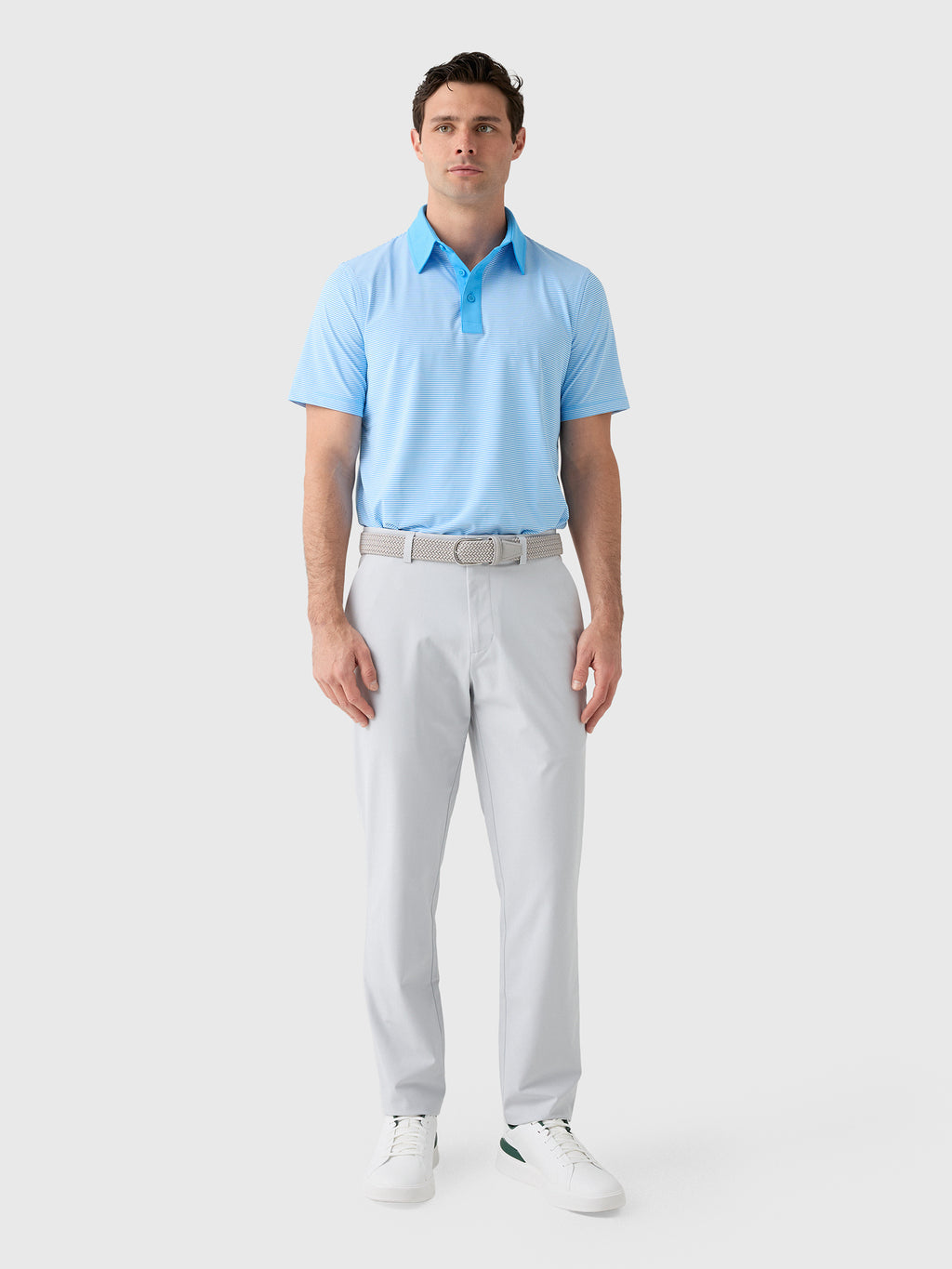 G/FORE Men's Feeder Stripe Fine Tech Jersey Polo - Saint Bernard