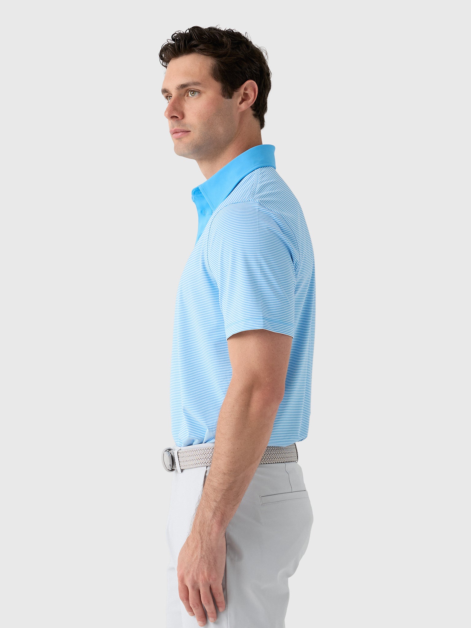 G/FORE Men's Feeder Stripe Fine Tech Jersey Polo - Saint Bernard