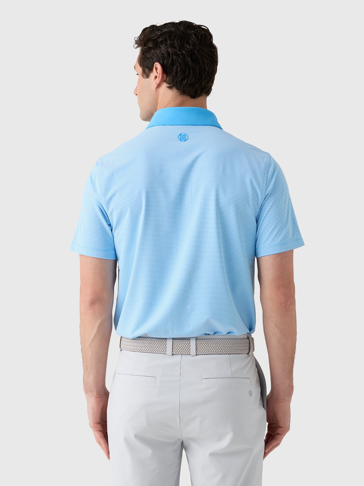 G/FORE Men's Feeder Stripe Fine Tech Jersey Polo - Saint Bernard