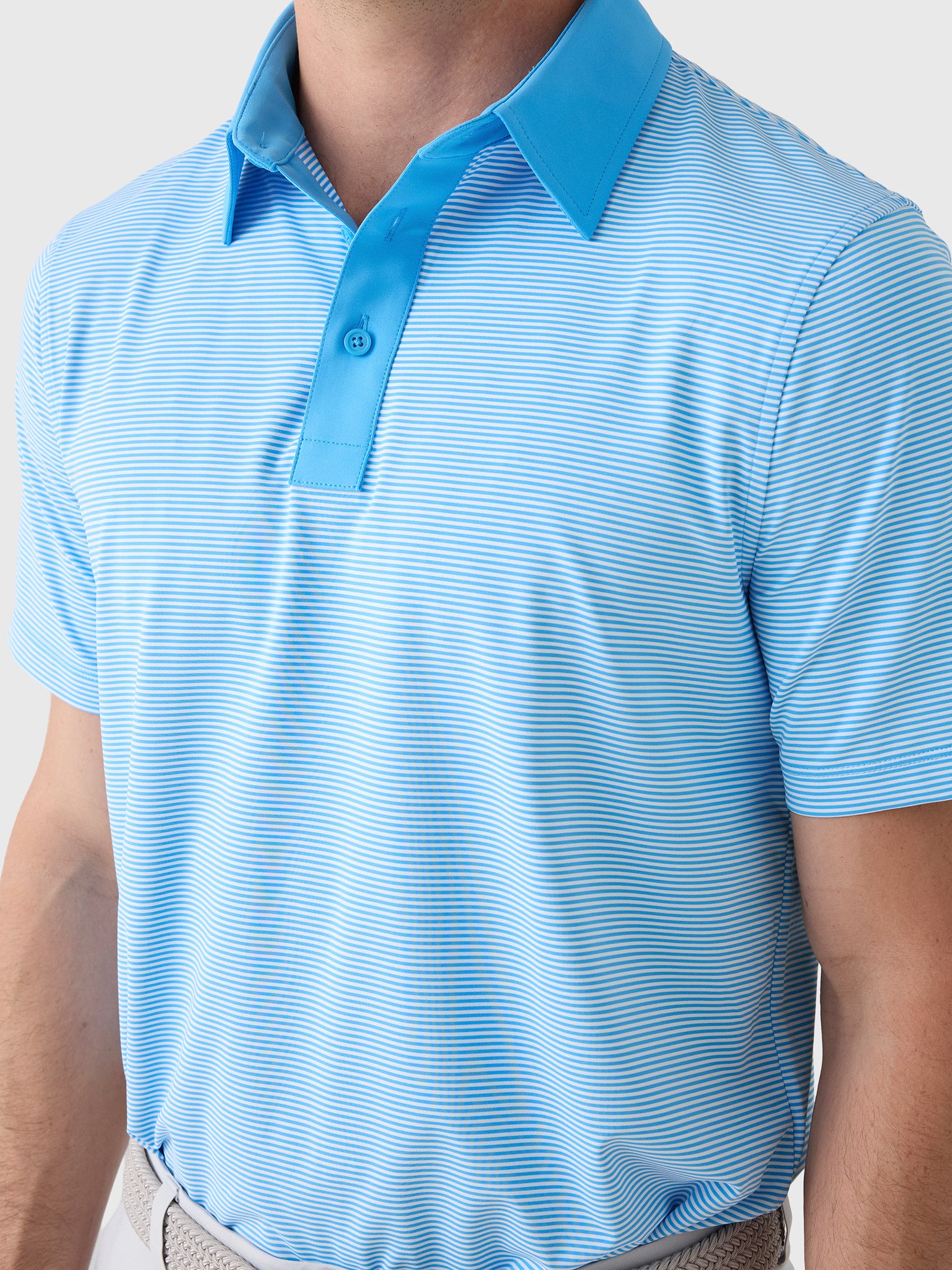 G/FORE Men's Feeder Stripe Fine Tech Jersey Polo - Saint Bernard