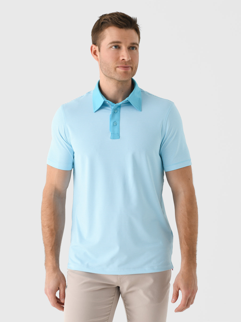 G/FORE Men's Feeder Stripe Fine Tech Jersey Polo - Saint Bernard