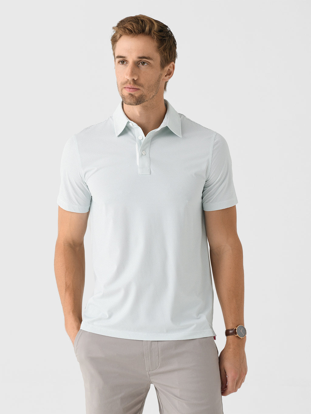 G/FORE Men's Fine Stretch Jacquard Polo - Saint Bernard