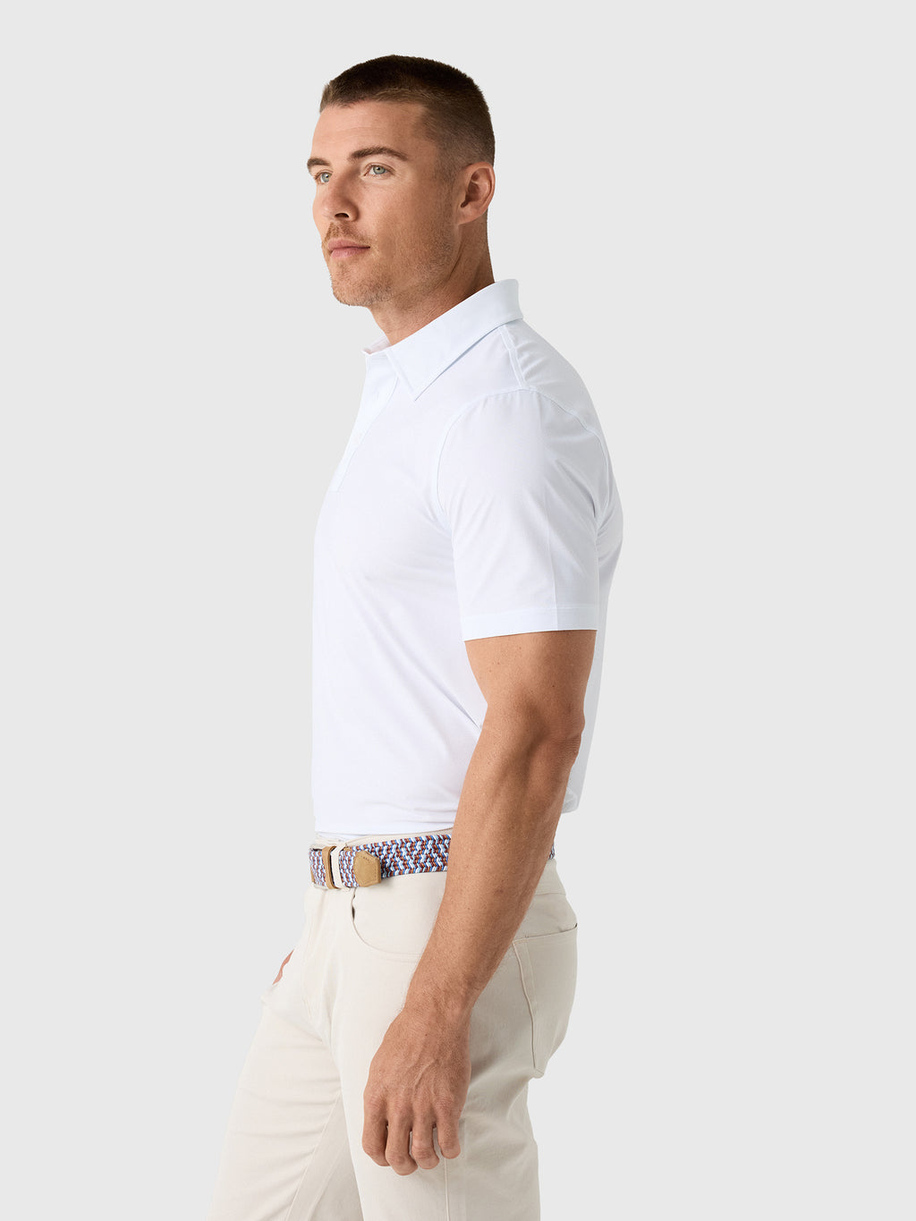 G/FORE Men's Fine Stretch Jacquard Polo - Saint Bernard