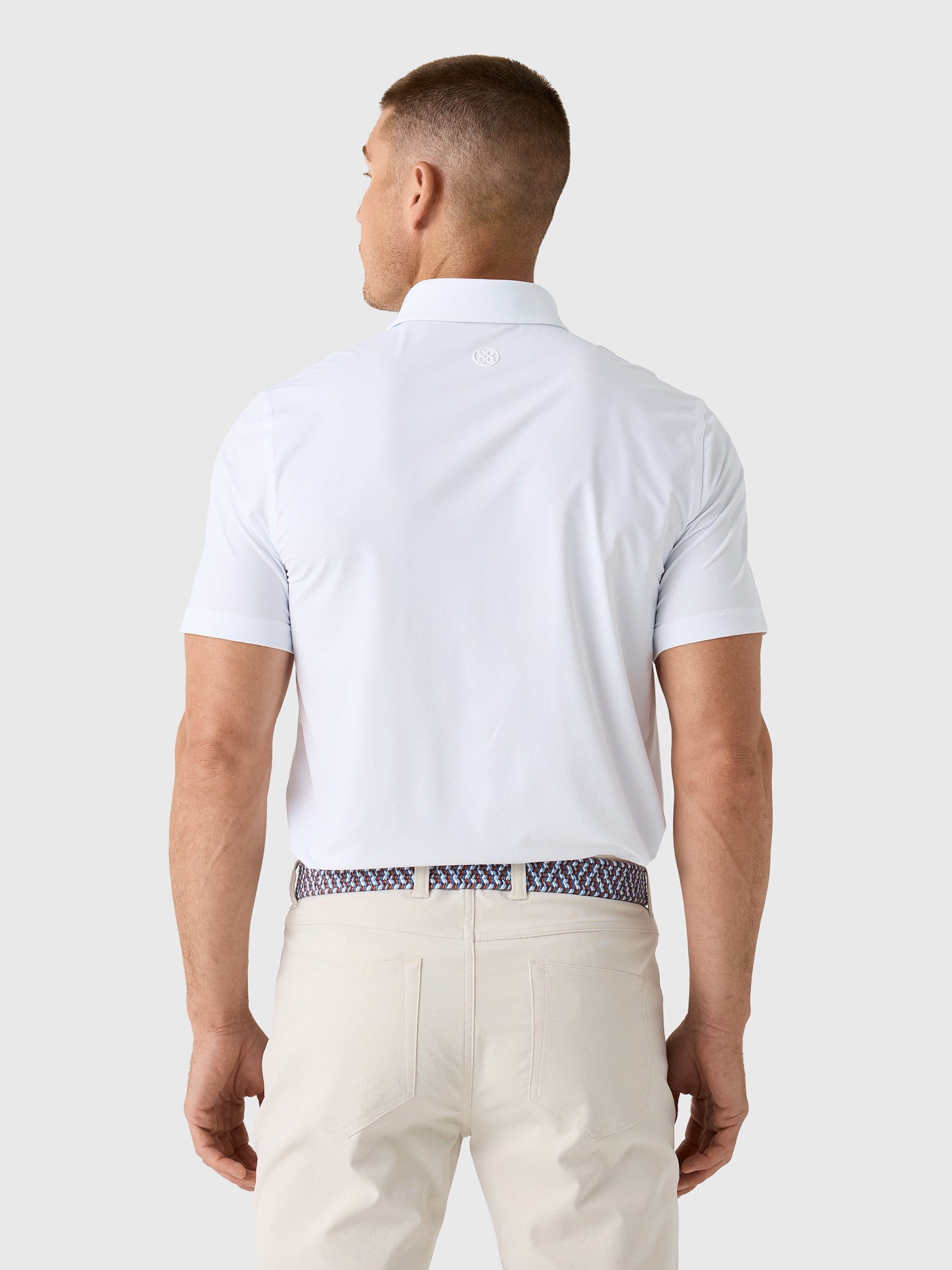 G/FORE Men's Fine Stretch Jacquard Polo - Saint Bernard